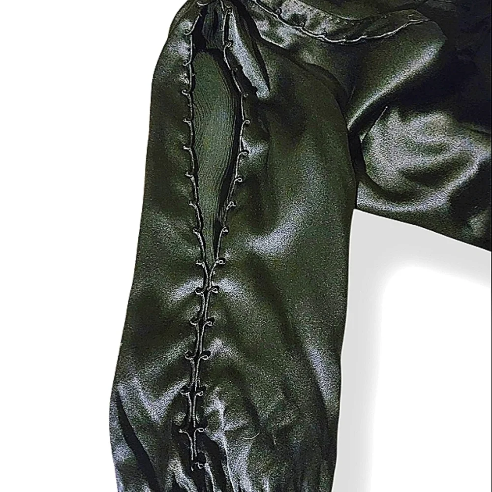Elie Tahari 100% Silk in Liquid Black Latax-esk Mini Dress 3/4 Slit Sleeve